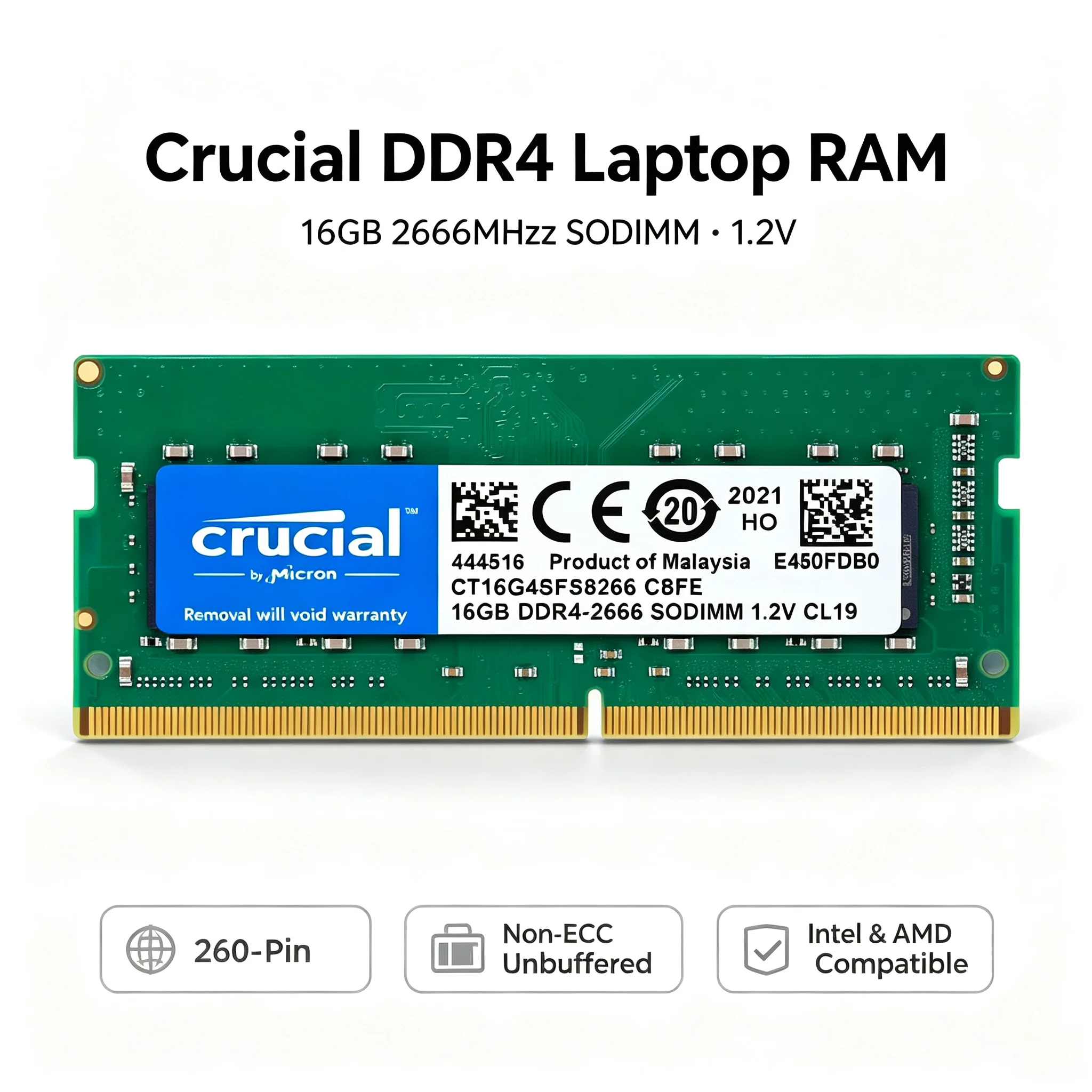 Crucial 1 buah/2 buah RAM Lapt - Ddr4 2400Mhz ulasan dan harga